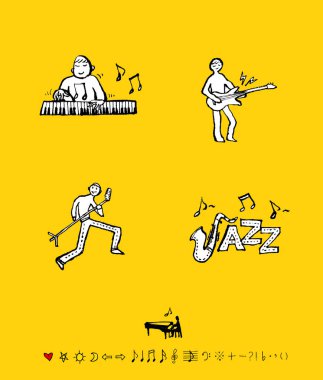 konser poster / yarım yamalak müzik illüstrasyon - vektör