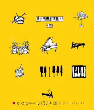 konser poster / yarım yamalak müzik illüstrasyon - vektör