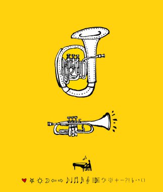 konser poster / yarım yamalak müzik illüstrasyon - vektör