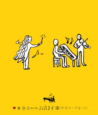 konser poster / yarım yamalak müzik illüstrasyon - vektör