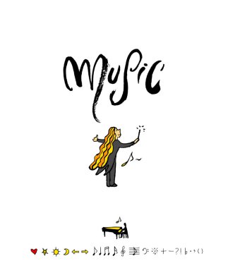 konser poster / yarım yamalak müzik illüstrasyon - vektör