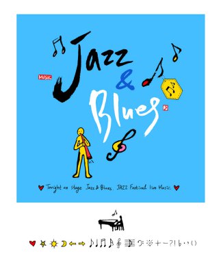 konser poster / yarım yamalak müzik illüstrasyon - vektör