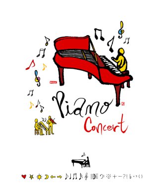 konser poster / yarım yamalak müzik illüstrasyon - vektör