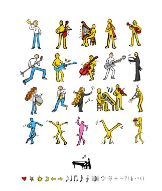 konser poster / yarım yamalak müzik illüstrasyon - vektör