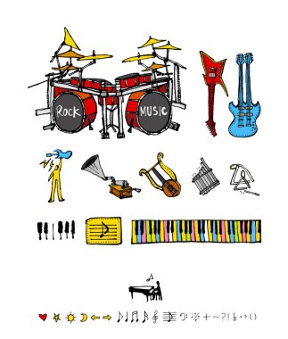 konser poster / yarım yamalak müzik illüstrasyon - vektör