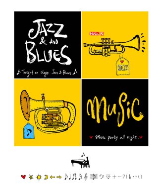 konser poster / yarım yamalak müzik illüstrasyon - vektör