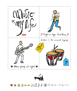 konser poster / yarım yamalak müzik illüstrasyon - vektör