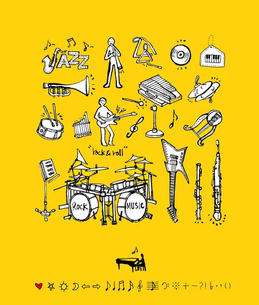 Konzertplakat Skizzenhafte Musik Illustration Vektor — Stockvektor