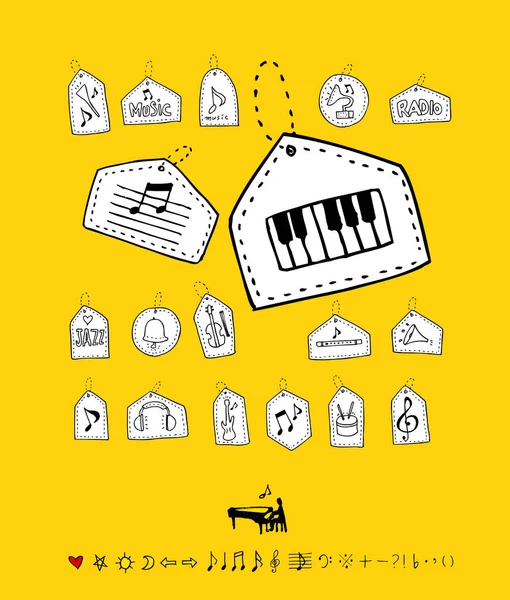 Poster Del Concerto Illustrazione Musicale Schizzinosa Vettore — Vettoriale Stock