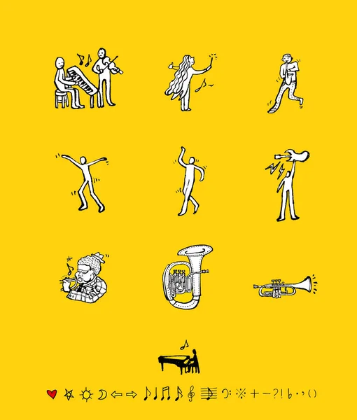 Concert Poster Schetsmatig Muziek Illustratie Vector — Stockvector