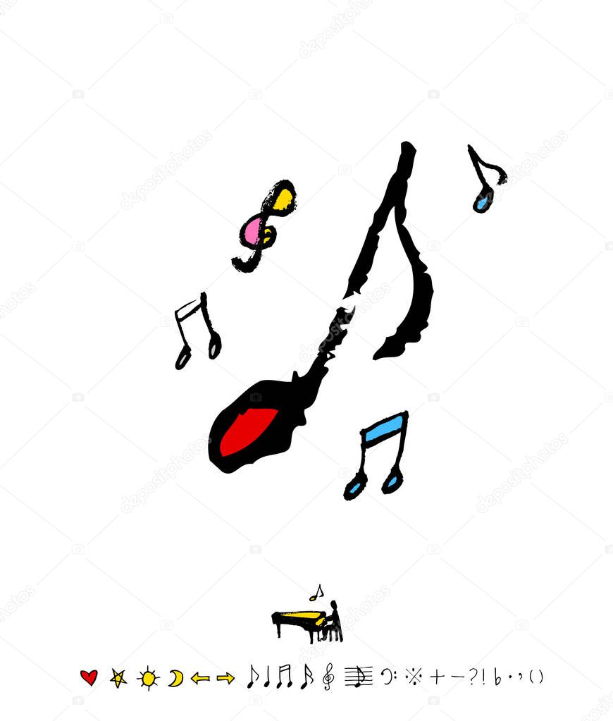 Concert poster / Sketchy music illustration - vector