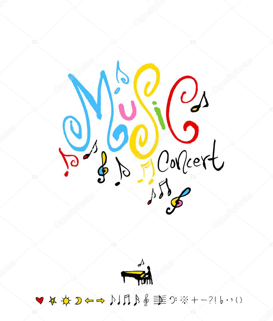 Concert poster / Sketchy music illustration - vector