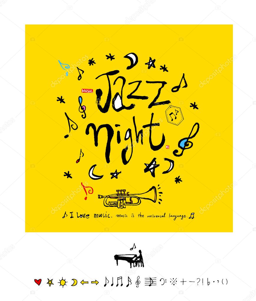 Concert poster / Sketchy music illustration - vector