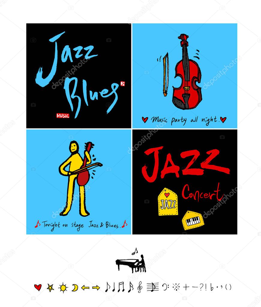 Concert poster / Sketchy music illustration - vector