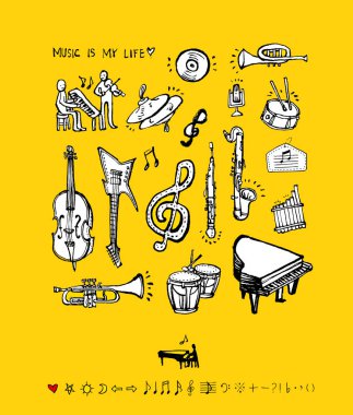 konser poster / yarım yamalak müzik illüstrasyon - vektör