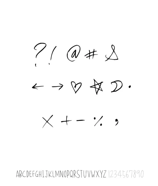 ベクトルフォント 手書き文字 — ストックベクタ