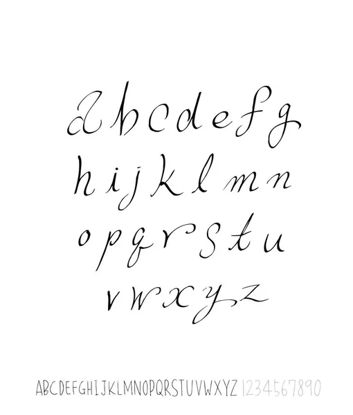 Carattere Vettoriale Calligrafia Scritta Mano — Vettoriale Stock