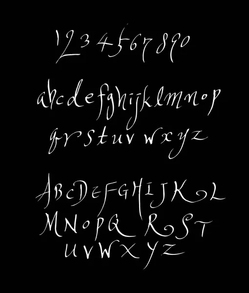 Fuentes Vectoriales Caligrafía Manuscrita — Archivo Imágenes Vectoriales