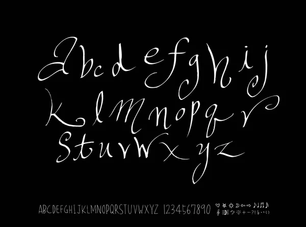 Vector Fonts Handwritten Calligraphy — Stock Vector