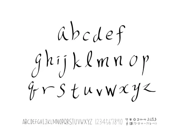 Vectorlettertypen Handgeschreven Kalligrafie — Stockvector