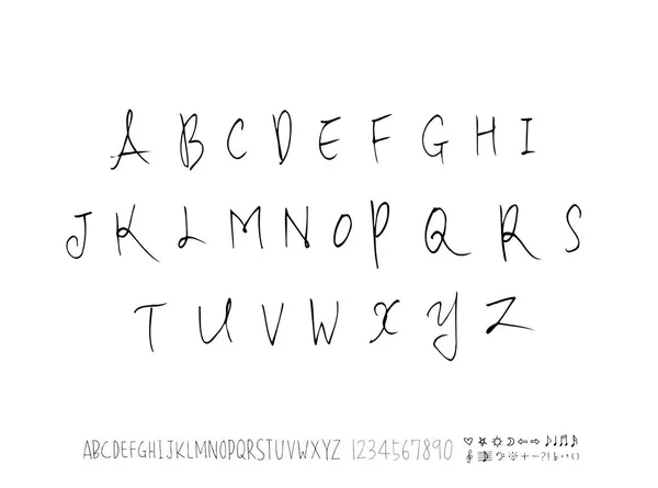 Vektorfonter Håndskrevet Kalligrafi – stockvektor