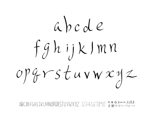 Vectorlettertypen Handgeschreven Kalligrafie — Stockvector