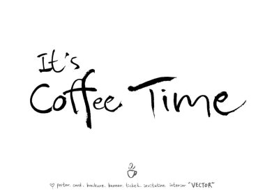 Cafe poster / yarım yamalak kahve illüstrasyon - vektör