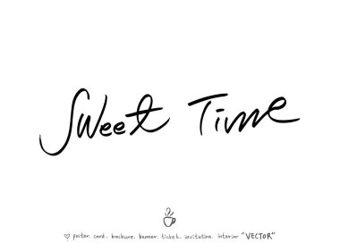 Cafe poster / yarım yamalak kahve illüstrasyon - vektör