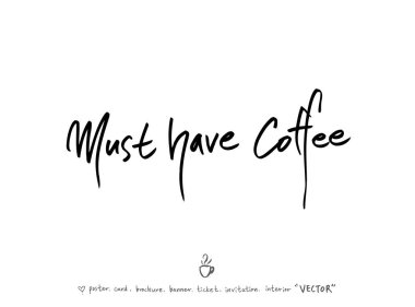 Cafe poster / yarım yamalak kahve illüstrasyon - vektör
