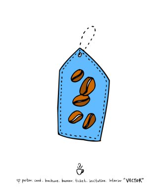 Cafe poster / yarım yamalak kahve illüstrasyon - vektör