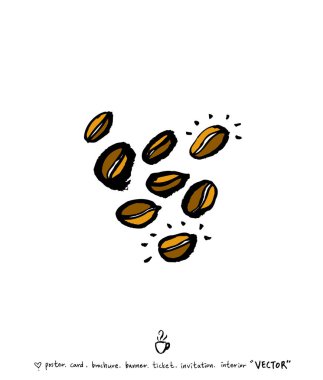 Cafe poster / yarım yamalak kahve illüstrasyon - vektör