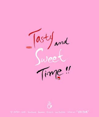 Cafe poster / yarım yamalak kahve illüstrasyon - vektör