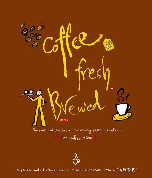 Affiche Café Illustration Café Sketchy Vecteur — Image vectorielle