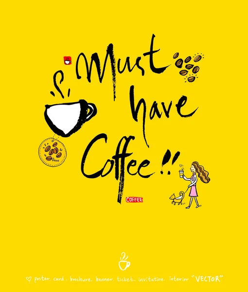 Affiche Café Illustration Café Sketchy Vecteur — Image vectorielle