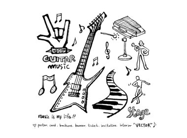 konser poster / yarım yamalak müzik illüstrasyon - vektör