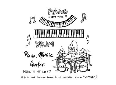 konser poster / yarım yamalak müzik illüstrasyon - vektör