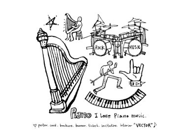 konser poster / yarım yamalak müzik illüstrasyon - vektör