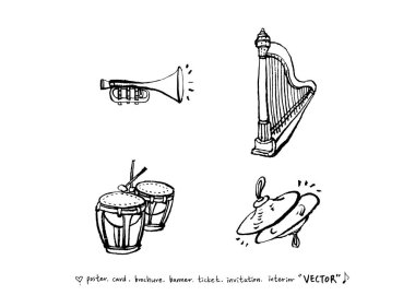 konser poster / yarım yamalak müzik illüstrasyon - vektör