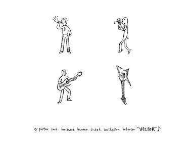 konser poster / yarım yamalak müzik illüstrasyon - vektör