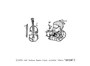 konser poster / yarım yamalak müzik illüstrasyon - vektör