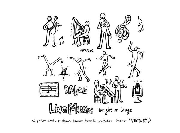 konser poster / yarım yamalak müzik illüstrasyon - vektör