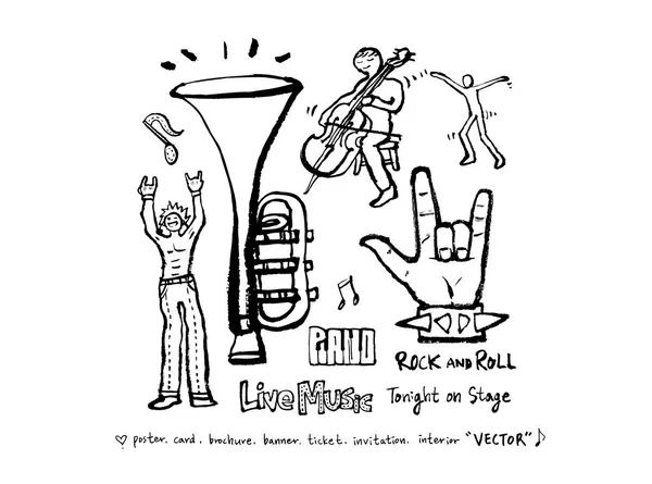 konser poster / yarım yamalak müzik illüstrasyon - vektör