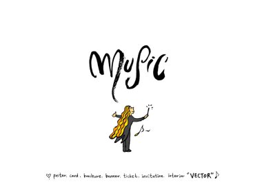 konser poster / yarım yamalak müzik illüstrasyon - vektör