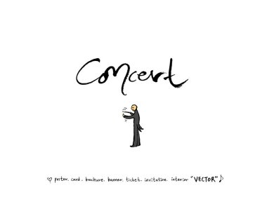 konser poster / yarım yamalak müzik illüstrasyon - vektör