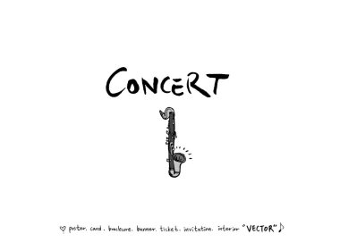 konser poster / yarım yamalak müzik illüstrasyon - vektör