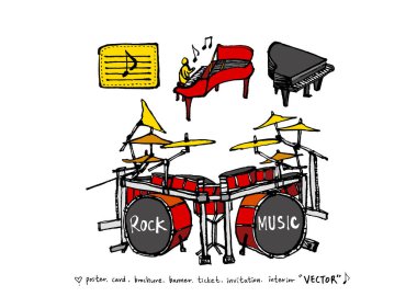 konser poster / yarım yamalak müzik illüstrasyon - vektör