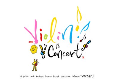 konser poster / yarım yamalak müzik illüstrasyon - vektör