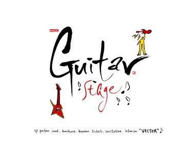 konser poster / yarım yamalak müzik illüstrasyon - vektör