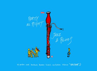 konser poster / yarım yamalak müzik illüstrasyon - vektör