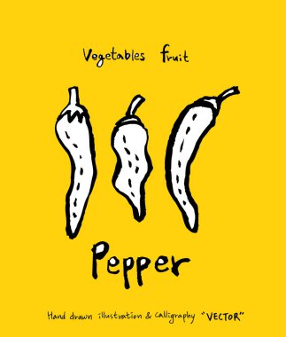 El çekilmiş gıda maddeleri - sebze ve meyve resimleri - vektör